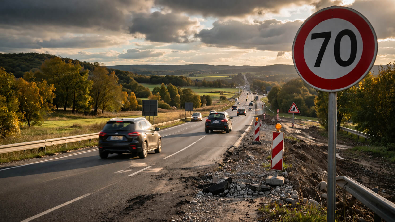 Tempo 70 auf Landstraßen