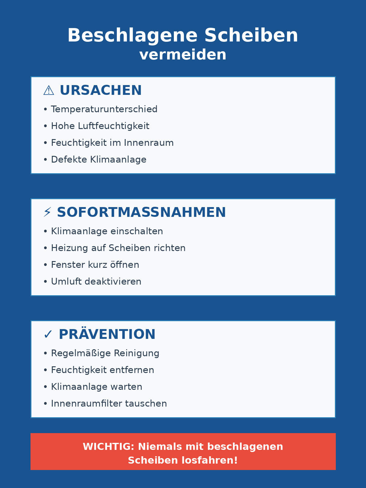 beschlagene Autoscheiben vermeiden