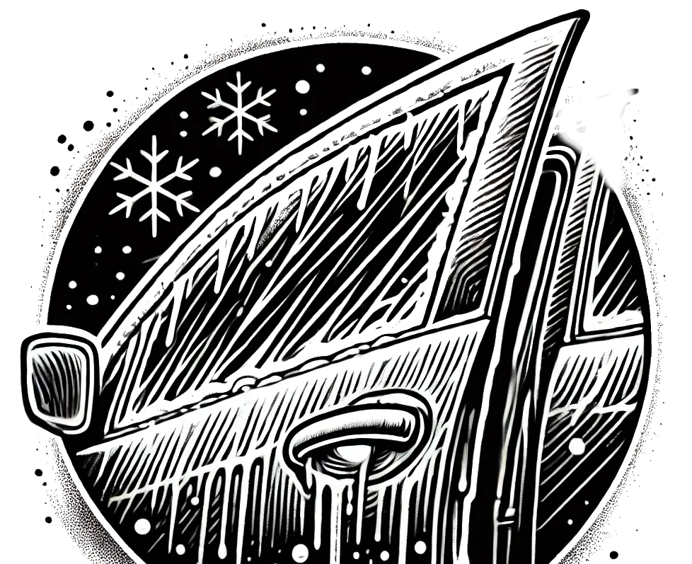 zugefrorene Autotür