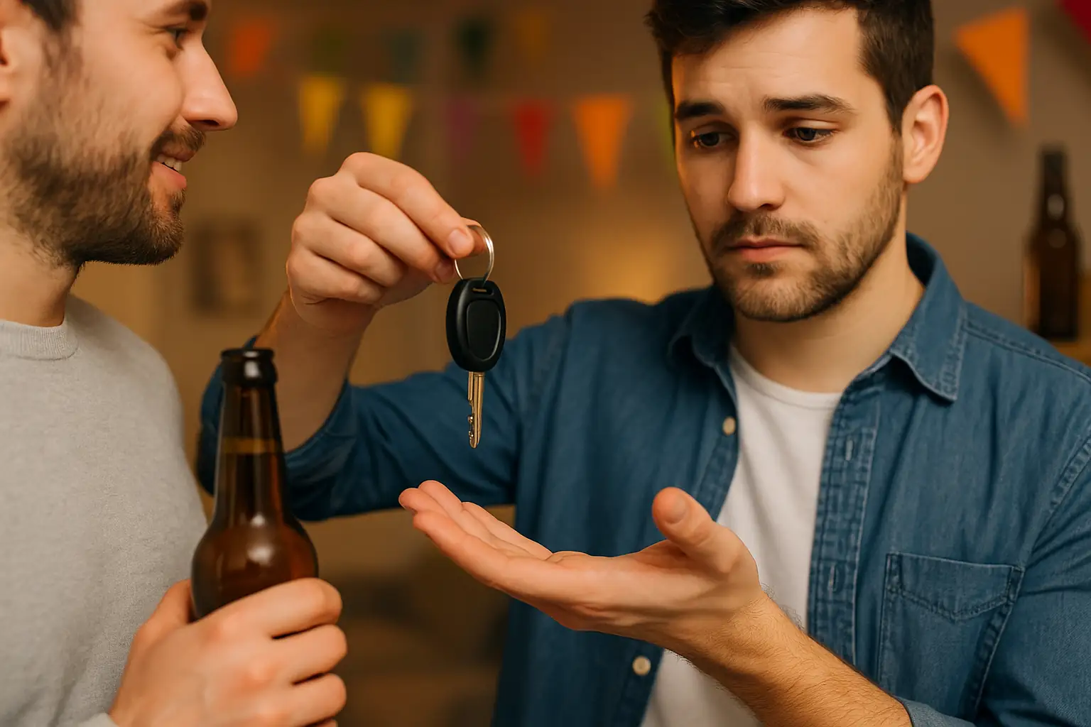 betrunkene Freund fährt